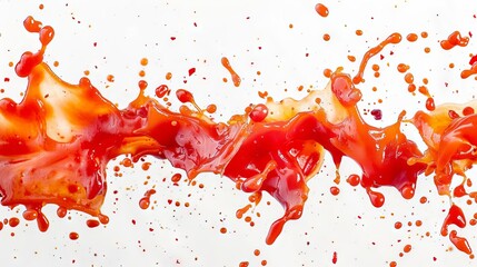spicy red chili pepper splash on white background fiery hot sauce ingredient closeup photograph