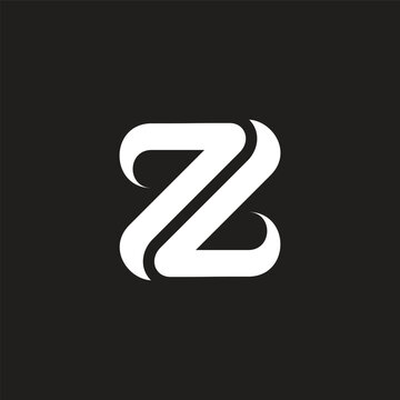 letter zl curves stripes slice logo vector