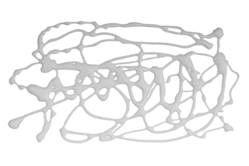 Abstract curly lines ornament 3d rendering isolated on a transparent background