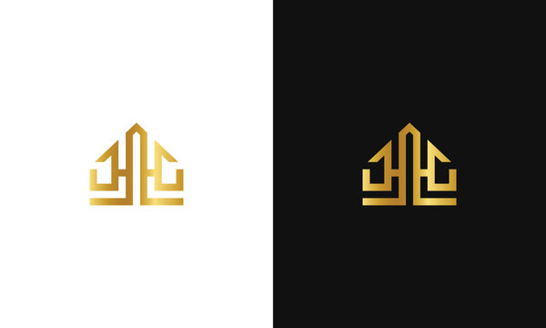 monogram h c hh hc, ch hhh home initial logo for building hotel mortgage resort villa residential estate