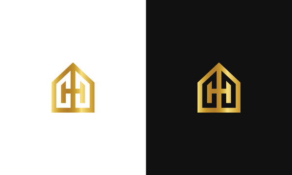 monogram h hh hhh home initial logo for building hotel mortgage resort villa residential estate