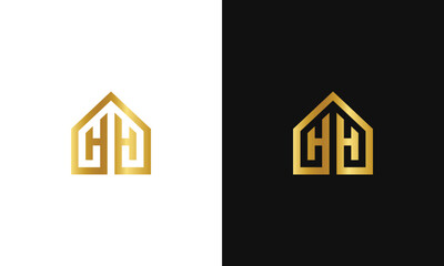 monogram h hh hhh home initial logo for building hotel mortgage resort villa residential estate