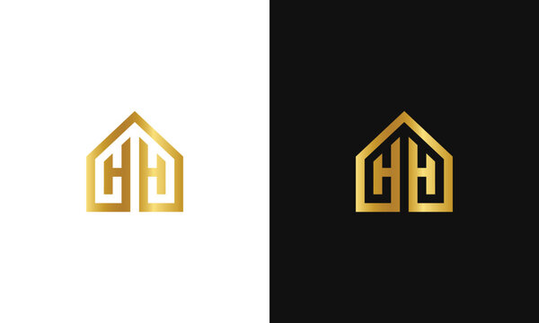 monogram h hh hhh home initial logo for building hotel mortgage resort villa residential estate