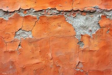 Digital artwork of  close up view of an orange wall, high quality, high resolution