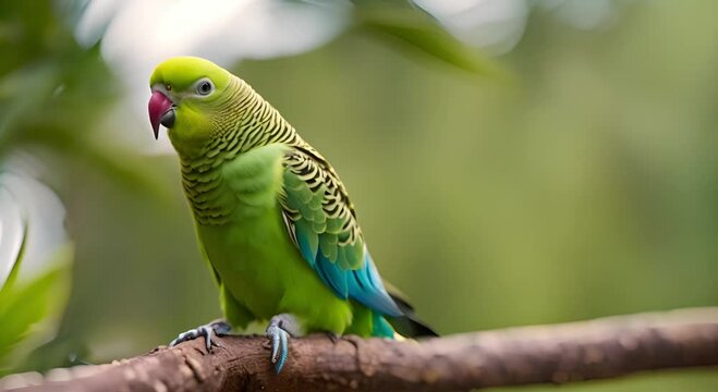 Close-up portrait of Parakeet, South Africa with nature view