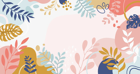 Design banner frame background. Colorful poster background. art print for beauty, fashion and natural products,wellness, wedding and event.