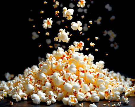 Popcorn on dark background