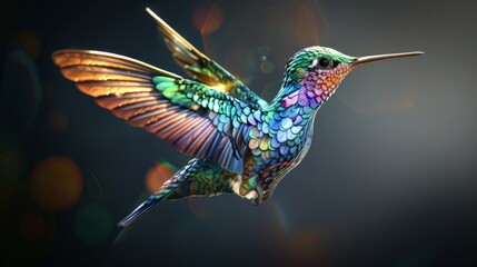 Obraz premium Hummingbird Made of Gemstones