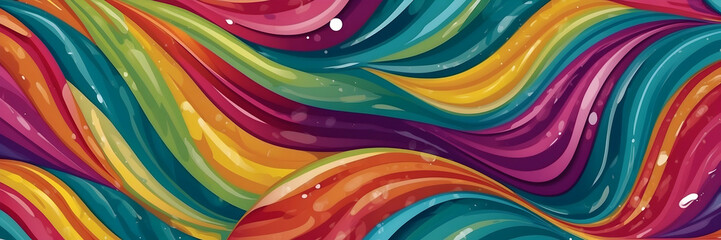 Artistic representation of wavy stripes in various colors with a playful and vibrant tone