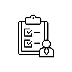 Attendance system outline icons, minimalist vector illustration ,simple transparent graphic element .Isolated on white background