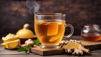 cup of tea with lemon and spices