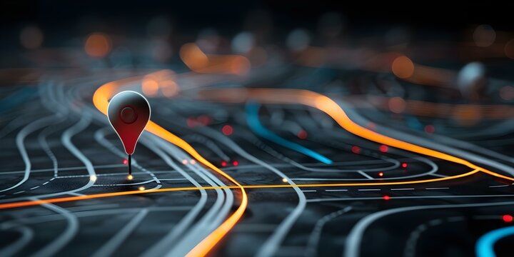 Innovative GPS technology for tracking and navigating routes efficiently and accurately. Concept GPS technology, Route tracking, Navigation efficiency, Accurate location mapping