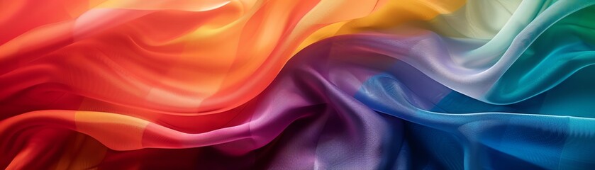 Obraz premium Layered banner with rainbow fabric textures and inspirational quotes