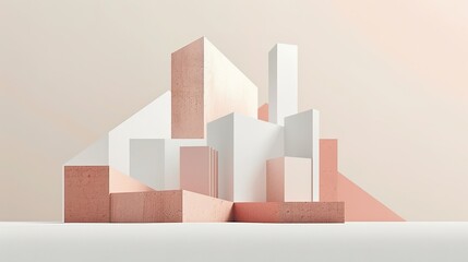 Naklejka premium Abstract Minimalistic Architecture Landscapes: Exploring Simplicity in Form and Space