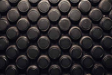 pattern of black circular objects creating a textured surface