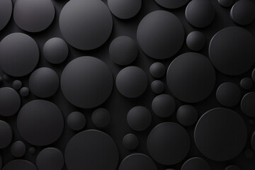 arrangement of dark circular shapes in various sizes creating a three-dimensional effect