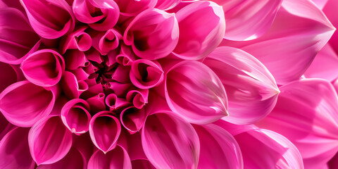 Close Up Shot of a Vibrant Pink Dahlia Flower with Detailed Petals