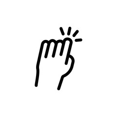 Hand knocking on door icon. Vector illustration, isolated on white background.