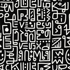 Doodle abstract ethnic pattern. tribal seamless pattern .illustration.