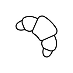 Croissant outline icons, minimalist vector illustration ,simple transparent graphic element .Isolated on white background