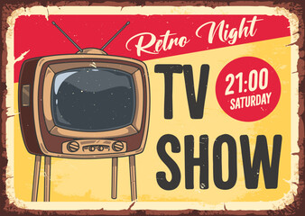 TV show vintage sticker red