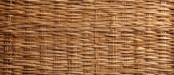 Detailed straw mat with natural fibers, rustic copy space