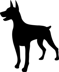 Doberman dog silhouette. Vector illustration
