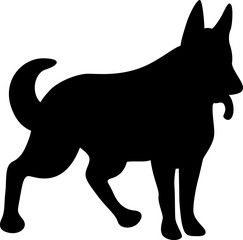 German Shepherd dog silhouette. Vector illustration