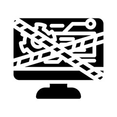 system maintenance analyst glyph icon vector. system maintenance analyst sign. isolated symbol illustration