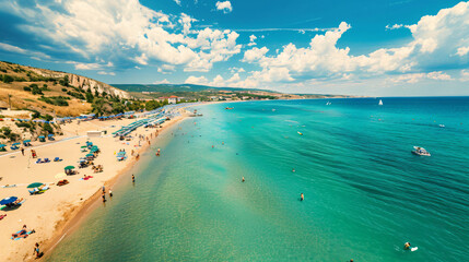 Resort Golden Sands Bulgaria panoramic top view of the