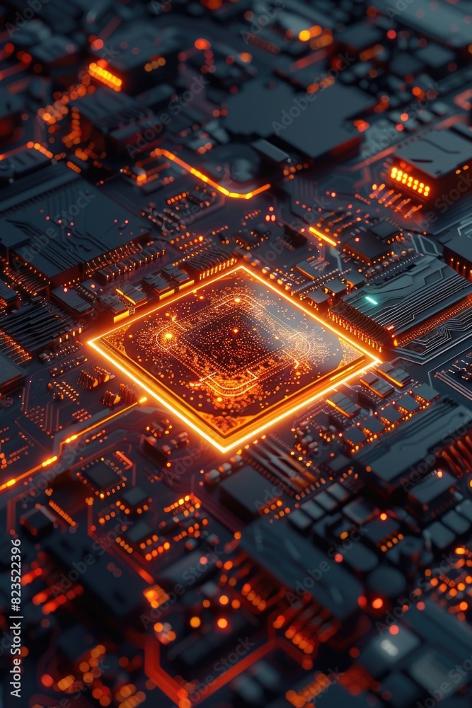 Leinwandbilder detailed view of a computer circuit board, ideal for technology concepts