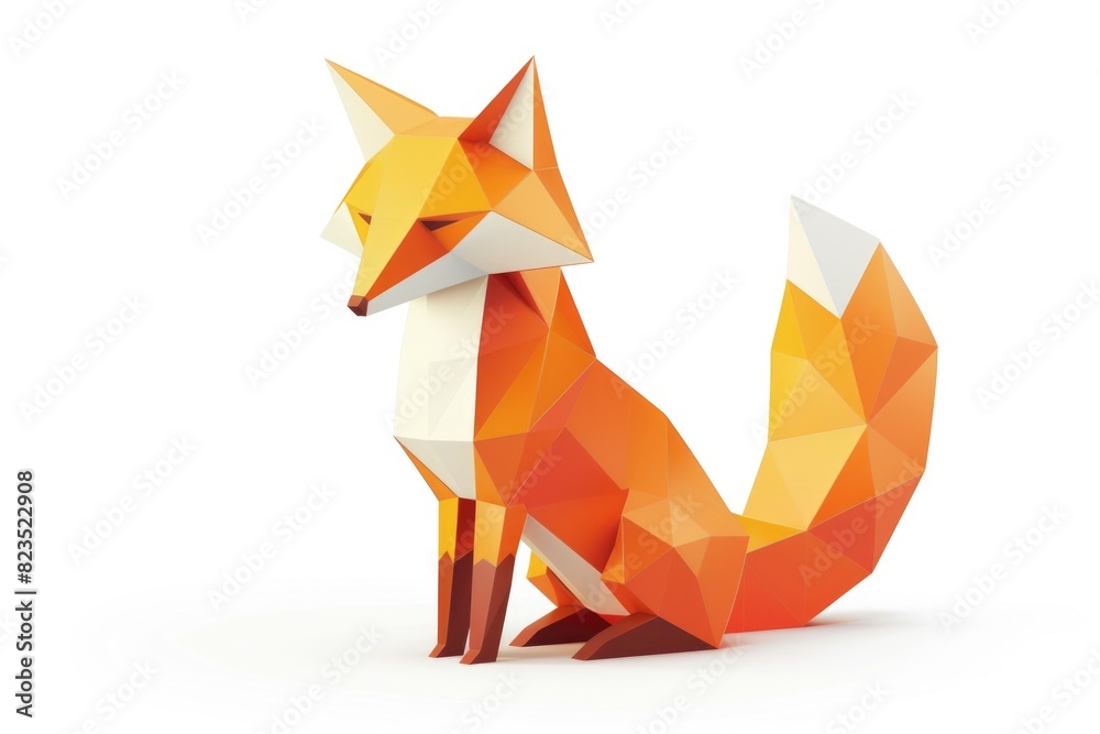 Poster Paper model of a fox, suitable for various design projects