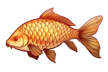 Detailed drawing of a fish with a long tail. Suitable for educational materials