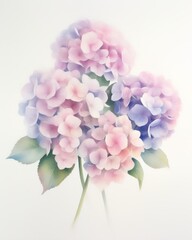 Pastel Hydrangea Bouquet Watercolor