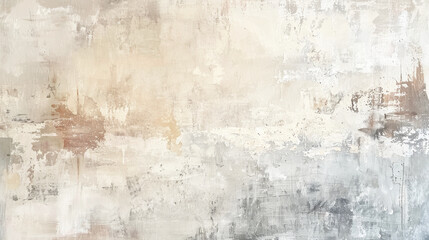 Abstract background, modern, minimalist painting consisting of brush strokes grey and beige colors, aged stone surface, plaster wall.