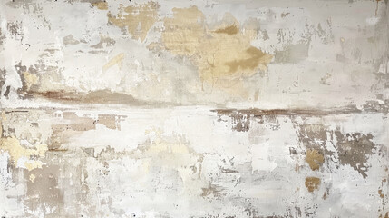 Abstract background, modern, minimalist painting consisting of brush strokes grey and beige colors, aged stone surface, plaster wall.