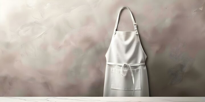 White apron mockup on blank background for design presentation or branding. Concept Mockup, White Apron, Blank Background, Design Presentation, Branding
