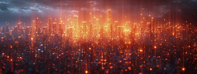 Fototapeta premium Experience market shifts with cutting-edge holographic displays for real estate investment platforms fueled by technology.