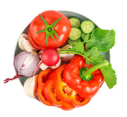 Set of veggies isolated on white background