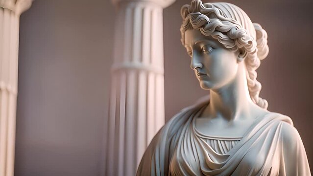Close Up of Greek Female Statue Generative AI