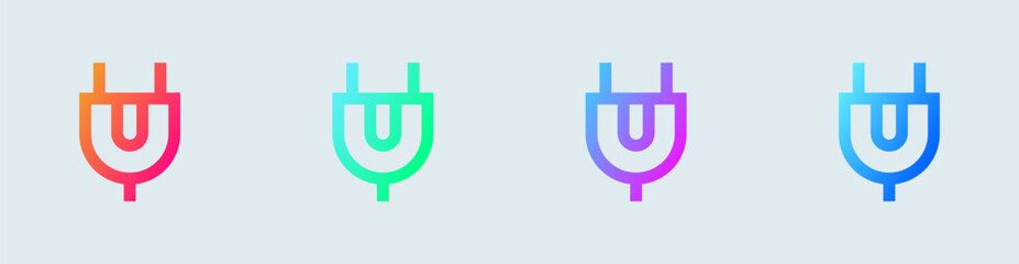 Socket line icon in gradient colors. Power plug signs vector illustration.