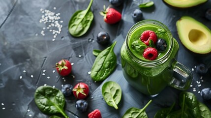 Vibrant Green Smoothie in a Mason Jar A Nutritious and Delicious Start to the Day