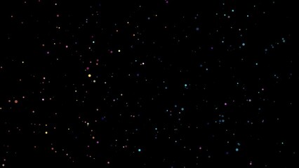 A loop of moving colored dots on a black background.
Animated dots pulsating on a dark background. - Powered by Adobe