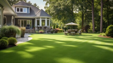 vibrant green lawn carpet, 