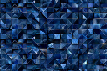 Dark blue geometric tiles with a textured finish, arranged in a seamless pattern, ideal for modern and sophisticated decoration and designs