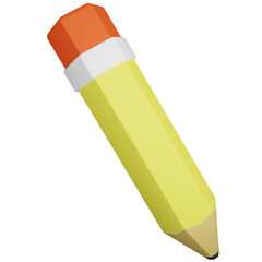 Cute And Attractive Pencil Stationery 3D Icon