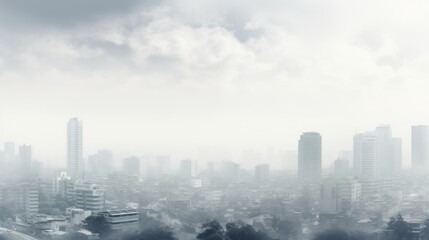 Fototapeta premium a polluted cityscape with smog obscuring the horizon 
