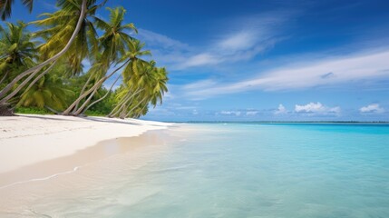tropical beach with soft white sand, 
