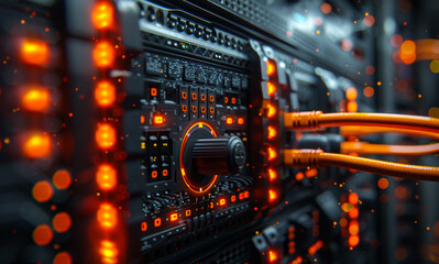 Obraz premium Modern web network and internet telecommunication technology big data storage and cloud computing computer service business concept