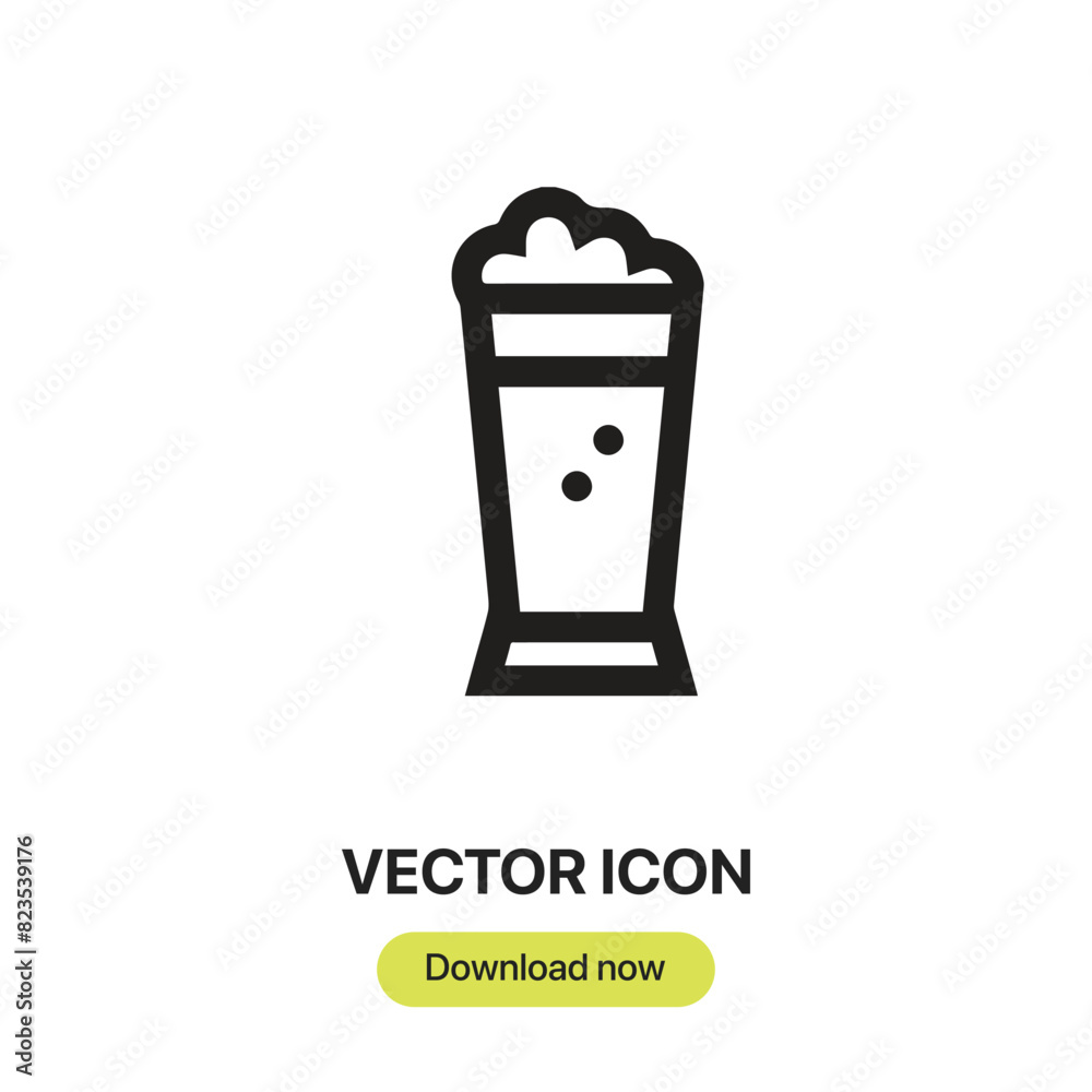 Aufkleber Beer icon vector. Linear-style sign for mobile concept and web design. Beer symbol illustration. Pixel vector graphics - Vector.	